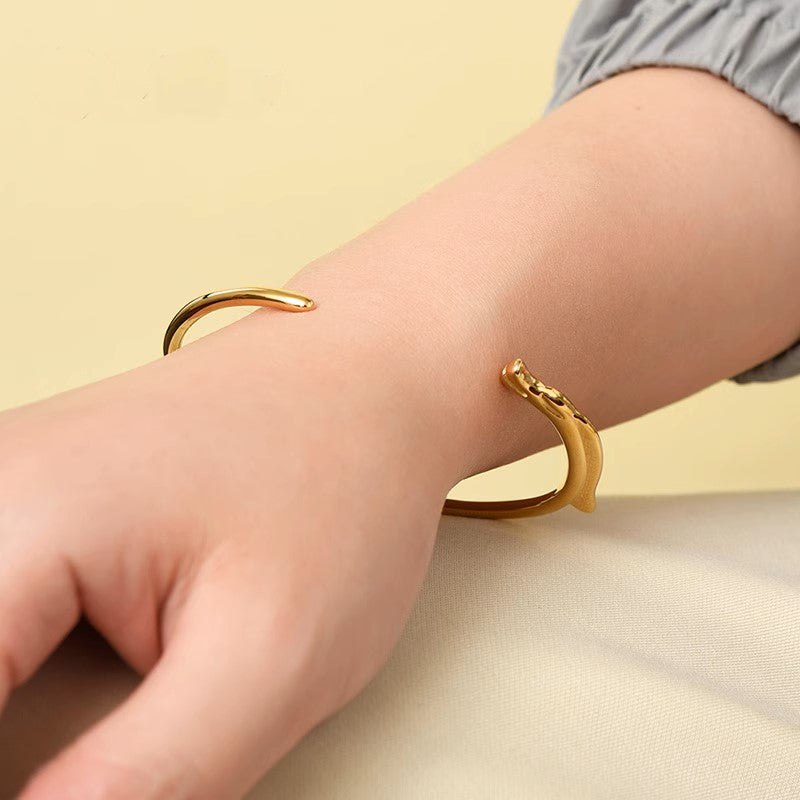 The Chinese Master Loong Jade Dragon Bracelet - Open Style Adjustable