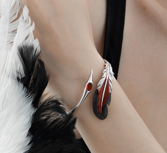 Chinese Ancient Style Spiritual Crane Feather Floating Life Bracelet