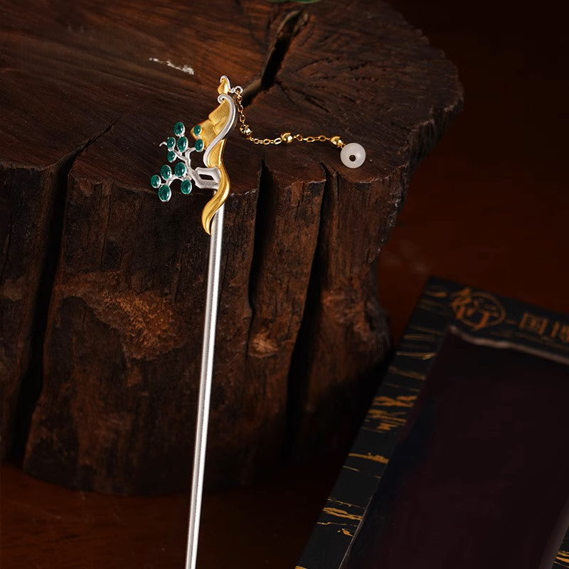 Ethereal and ancient style Jade Spring Rainbow Hairpin