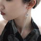 New Chinese Style Silver Wandering Dragon Holding Jade Earrings