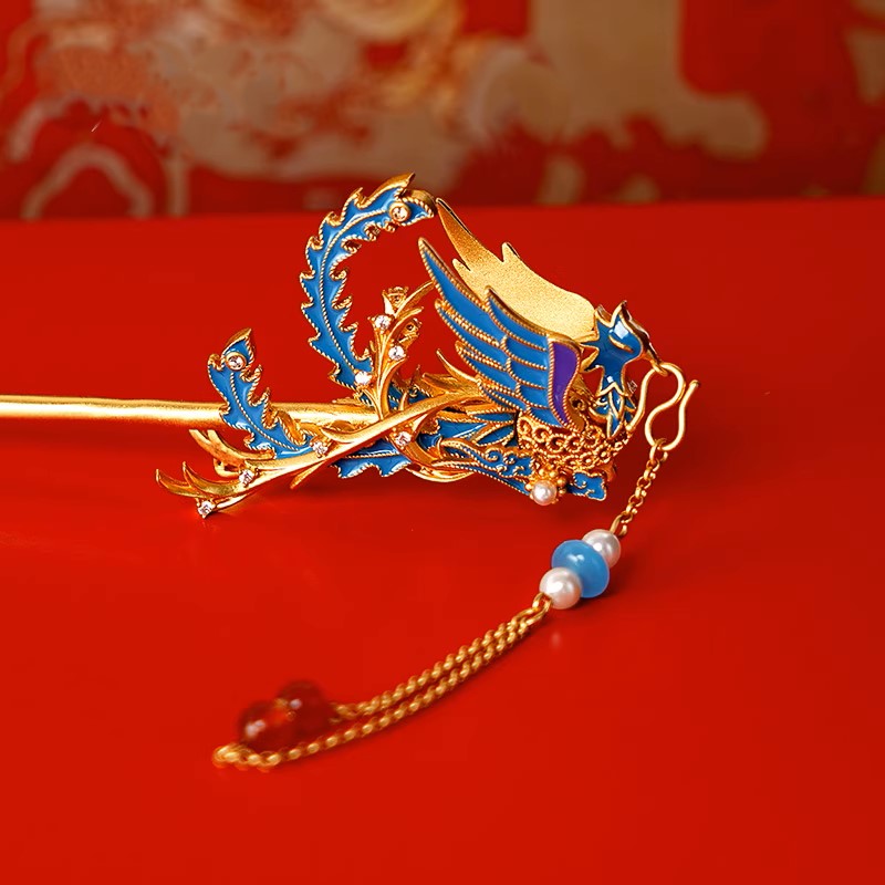 Kowloon Nine Phoenix Crown Phoenix Feather Radiant Hairpin
