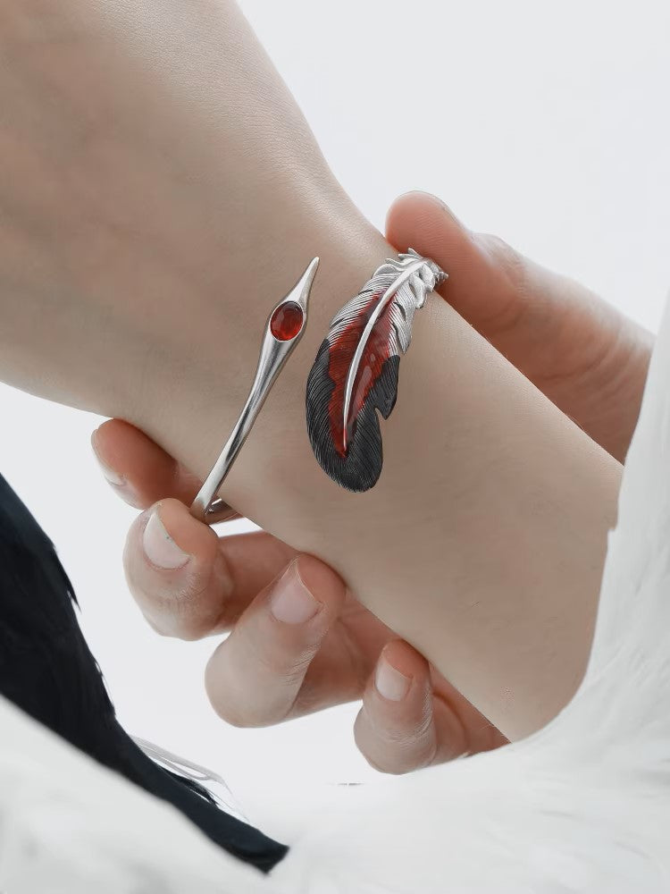 Chinese Ancient Style Spiritual Crane Feather Floating Life Bracelet