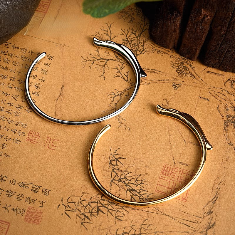 The Chinese Master Loong Jade Dragon Bracelet - Open Style Adjustable