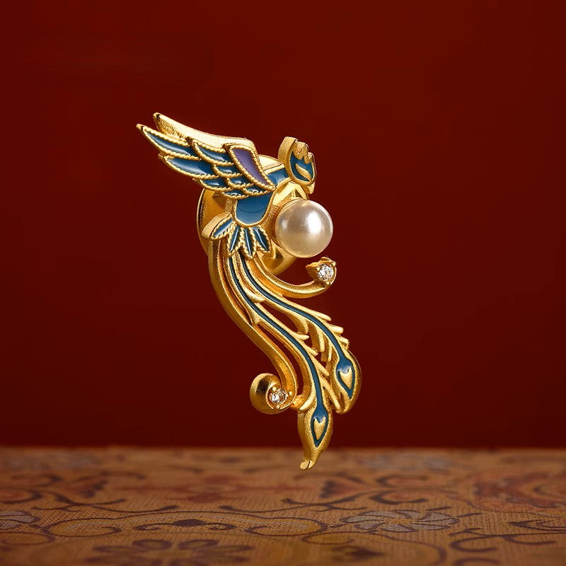 Empress Xiaoduan's Phoenix Holding a Pearl - Gilded Brooch