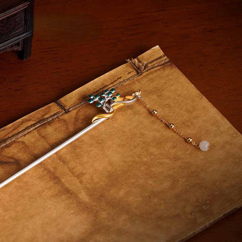 Ethereal and ancient style Jade Spring Rainbow Hairpin