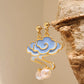 Classic Auspicious Cloud Handmade Enamel Drip Earrings and Necklace