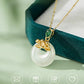 Lotus and Hetian Jade Necklace - 925 Sterling Silver Jewelry Pendant