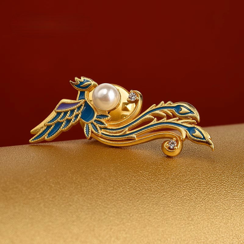 Empress Xiaoduan's Phoenix Holding a Pearl - Gilded Brooch