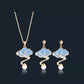 Classic Auspicious Cloud Handmade Enamel Drip Earrings and Necklace