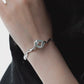 New Chinese Style Silver Wandering Dragon Holding Jade Bracelet