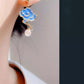 Classic Auspicious Cloud Handmade Enamel Drip Earrings and Necklace