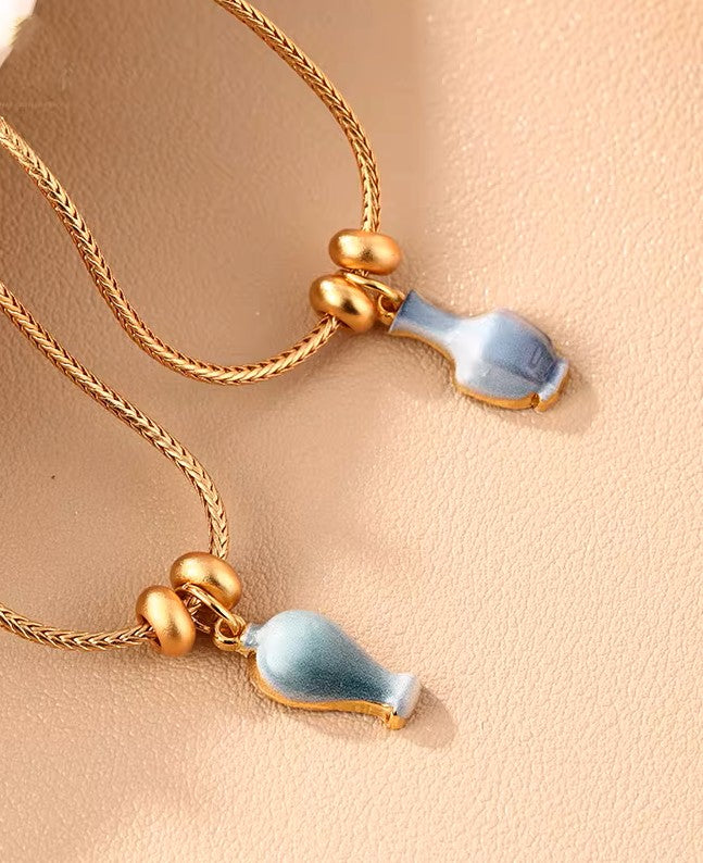 Longquan Celadon Plum Vase Auspicious Jewelry Set -  Earrings Necklace Bracelet