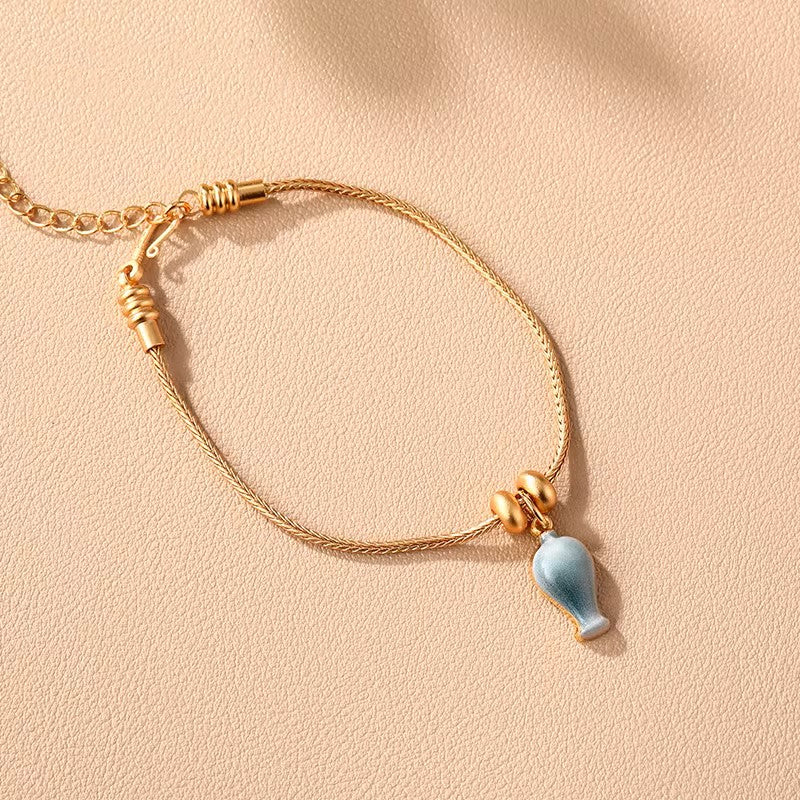 Longquan Celadon Plum Vase Auspicious Jewelry Set -  Earrings Necklace Bracelet